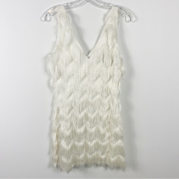 Ramy Brook Xenia Chevron Fringe Mini Dress Size 0 NWT White Ivory - Picture 2 of 7